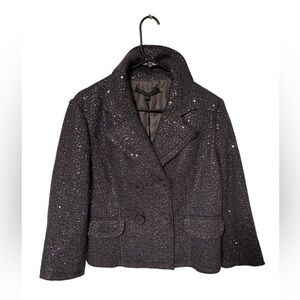 Katherine Barclay Sequin Wool Jacket Size Large NWT